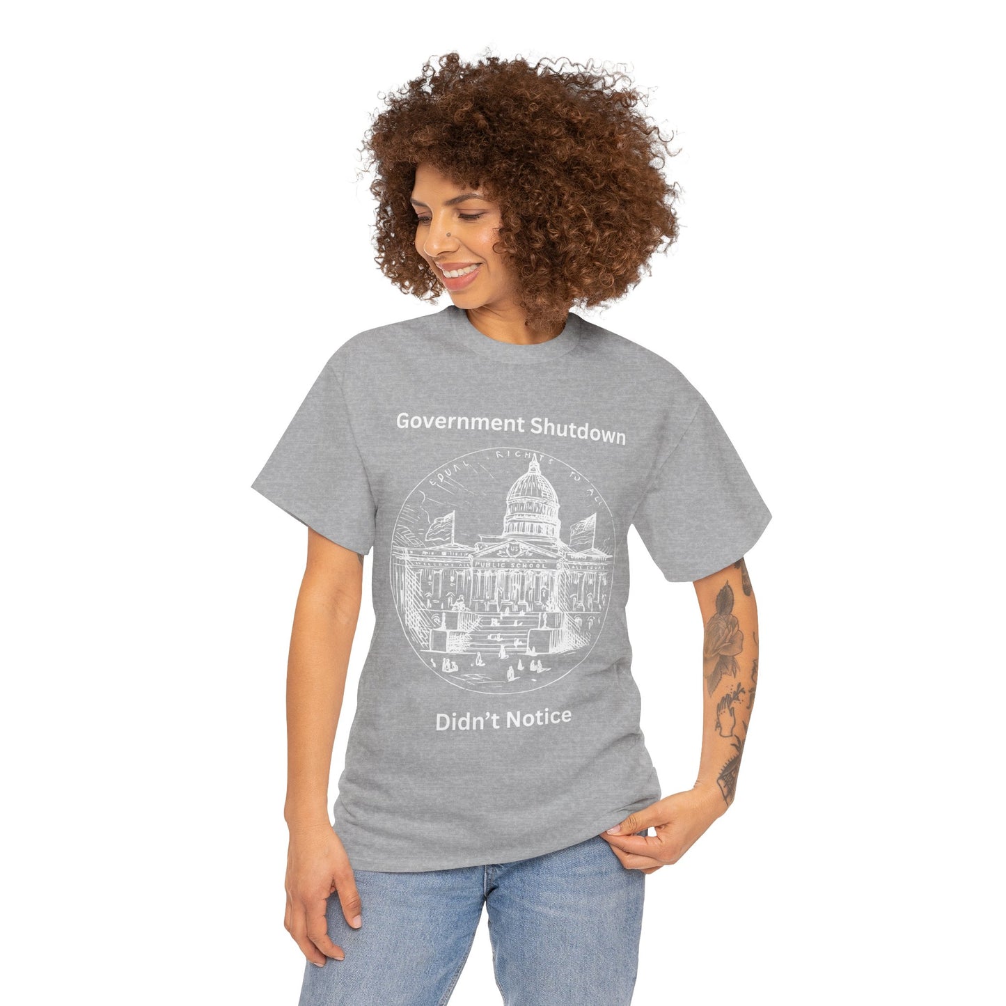 Government Shutdown Didn't Notice T-Shirt — Capitol Graphic Political Humor Tee