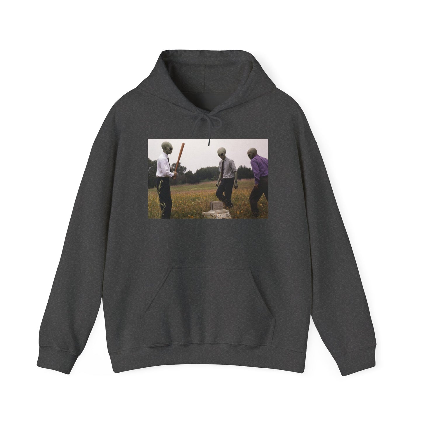 Hoodie — Vintage Field Photo Crew Baseball Bat Retro Graphic Hoodie