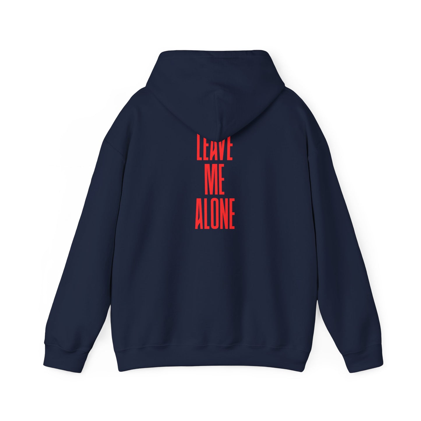 Leave Me Alone Hoodie — Minimal Pink Text Graphic Hooded Sweatshirt
