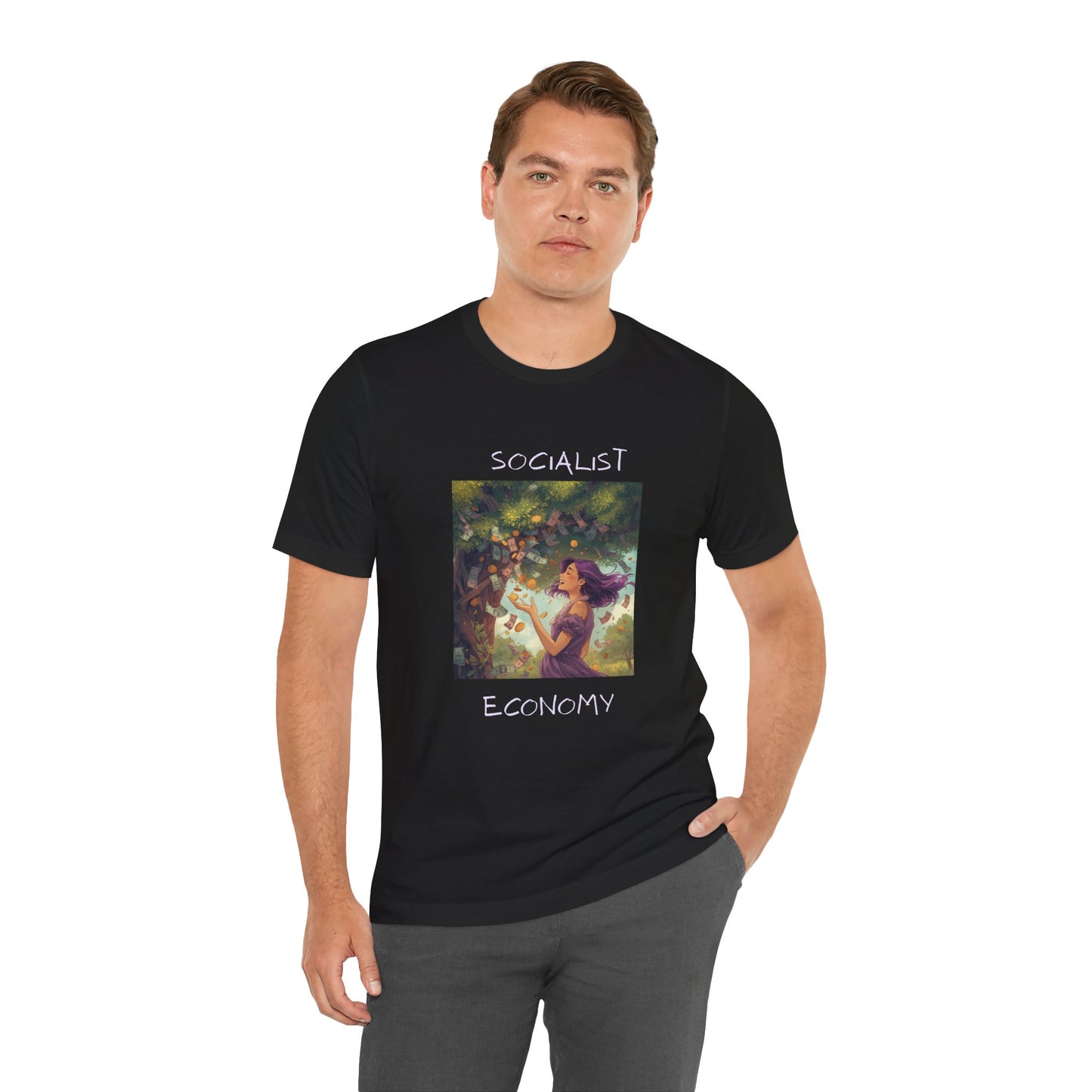 Socialist Economy Graphic Tee — Whimsical Nature Illustration T-Shirt