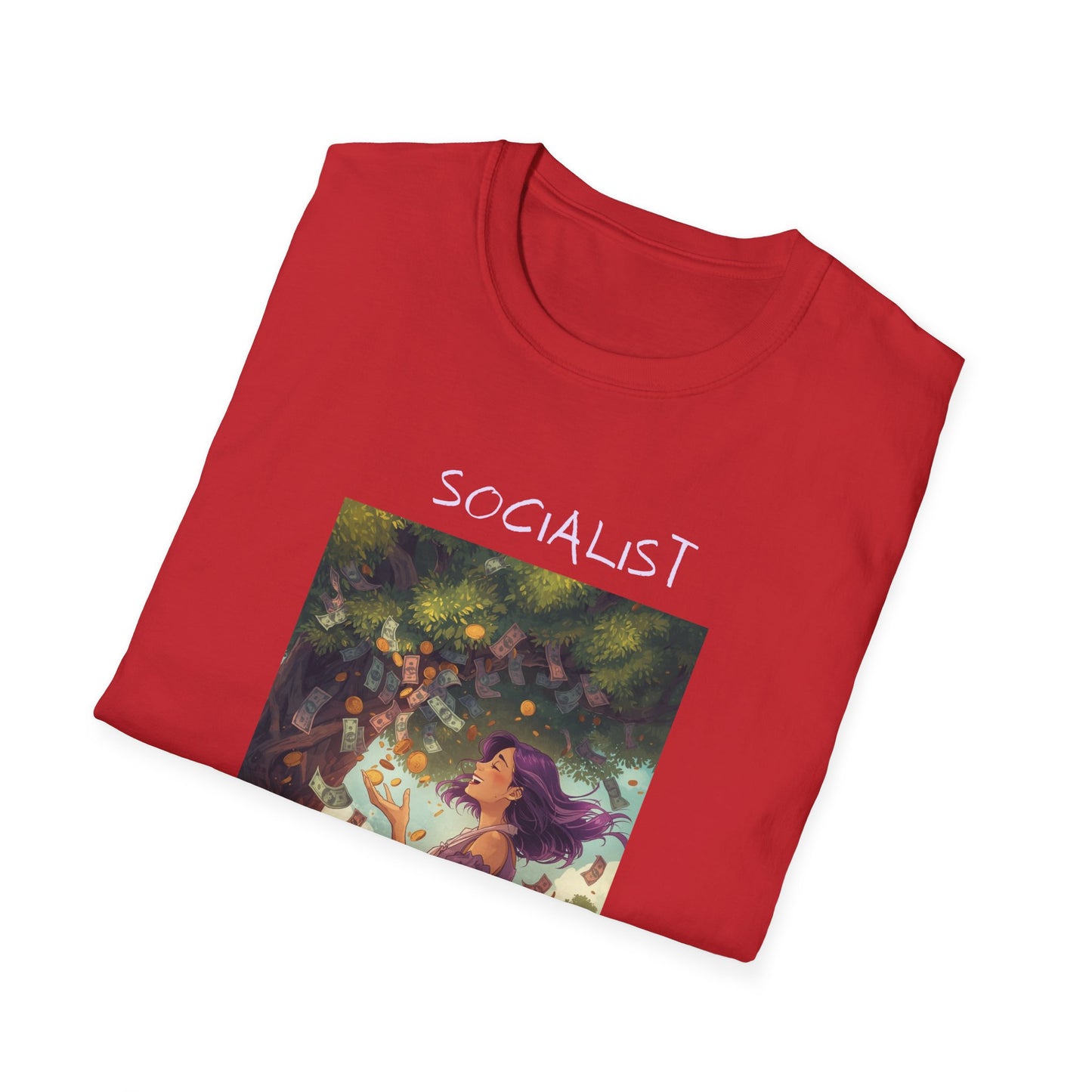 Socialist Economy Graphic T-Shirt — Whimsical Nature Illustration