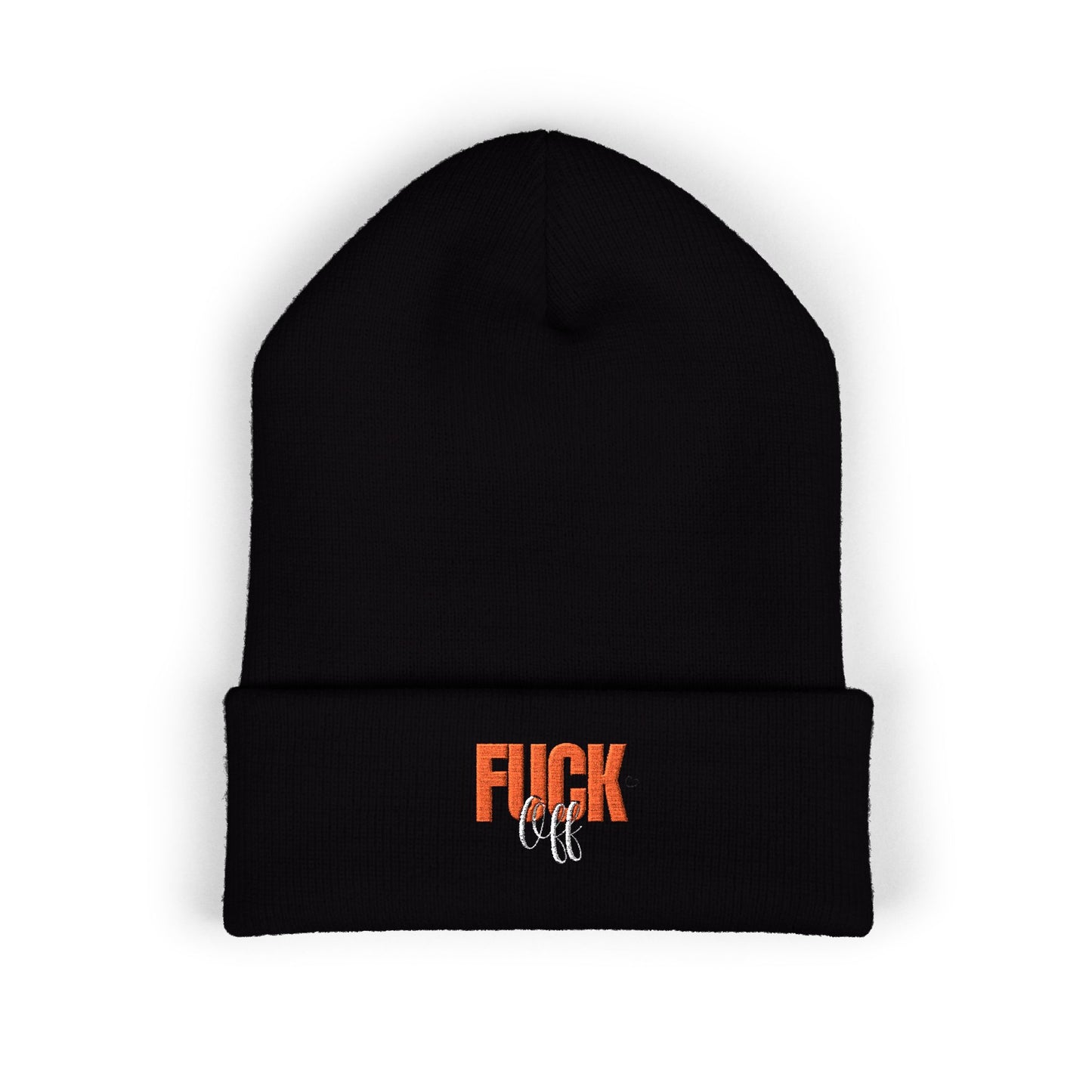 Embroidered 'Fury' Cuffed Beanie – Bold Yellow Knit Hat