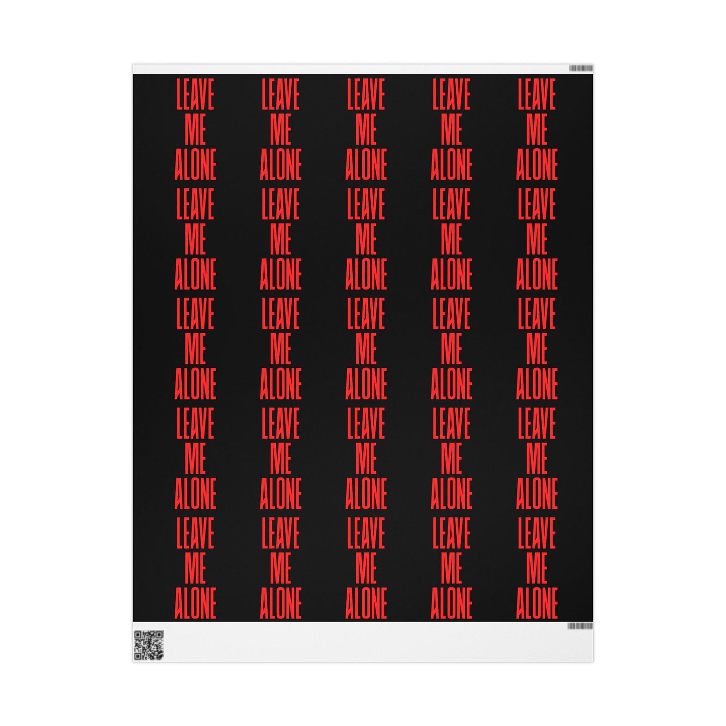 Wrapping Paper Roll — Black with Red Barcode Stripe Pattern, Modern Gift Wrap for Birthdays & Holidays