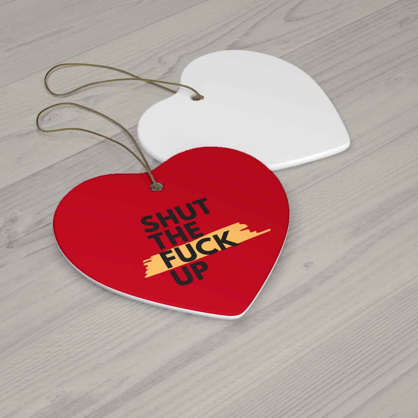 Ceramic Star Ornament – "Shut The Fuck Up" Funny Holiday Decoration
