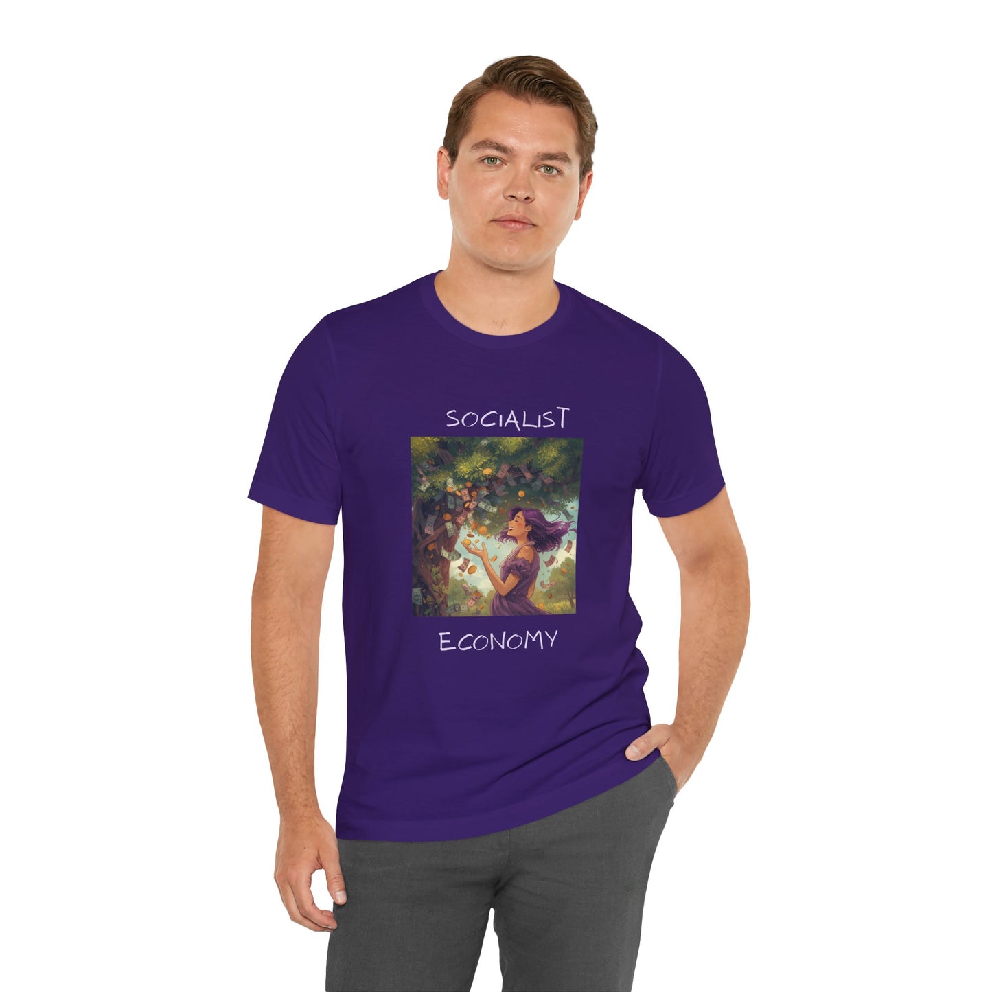 Socialist Economy Graphic Tee — Whimsical Nature Illustration T-Shirt