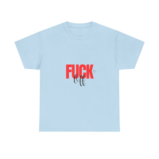 Graphic Tee — Bold 'FUCK' Red Block Letter Tee with Script Accent