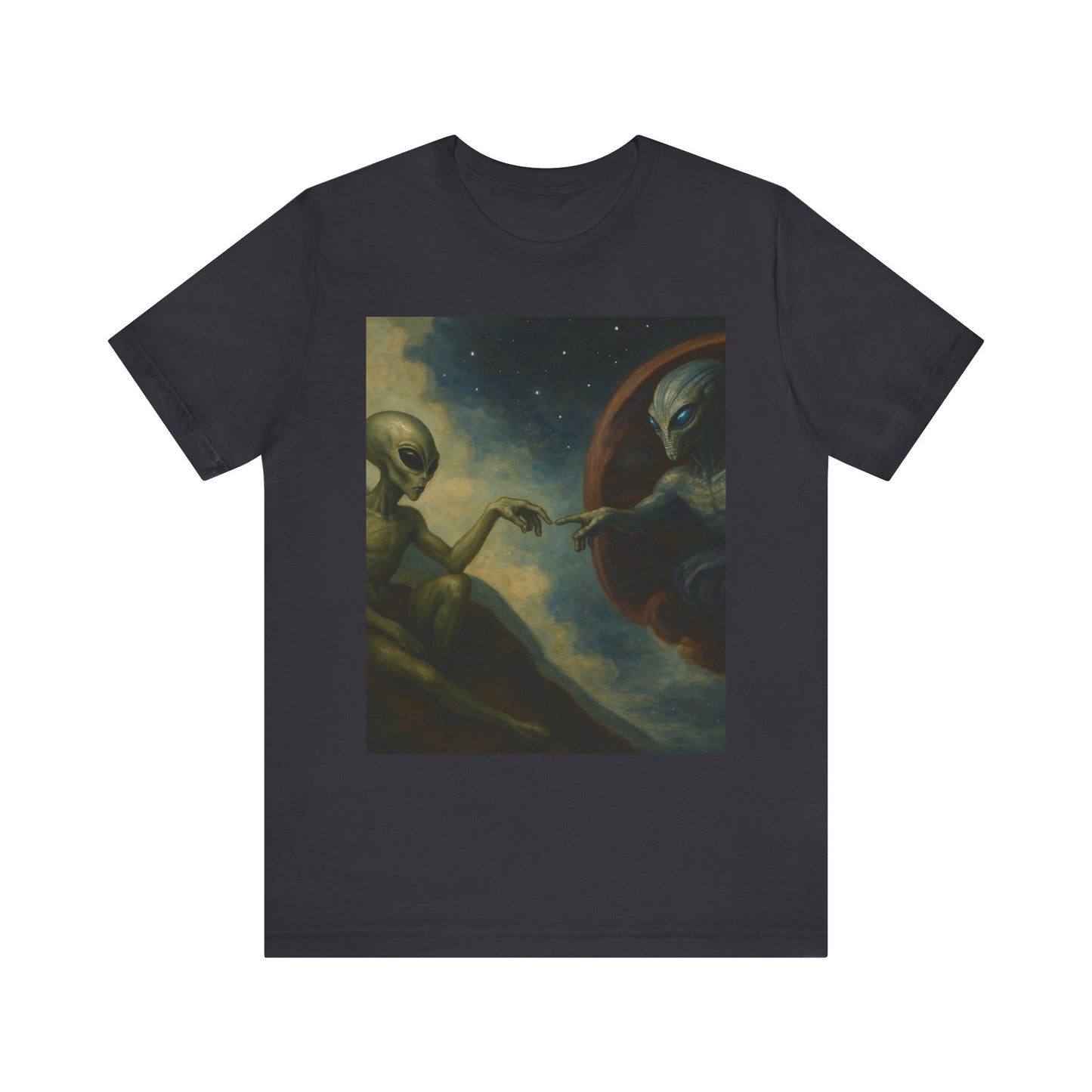 Alien Creation Tee — Cosmic Michelangelo Graphic T-Shirt