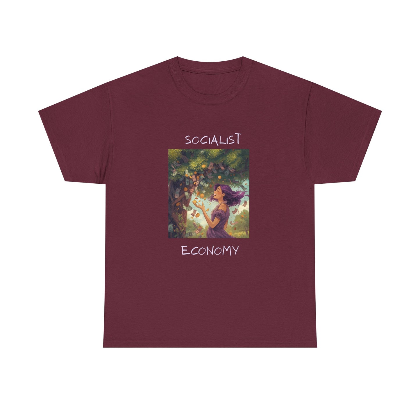 Socialist Economy Graphic Tee — Retro Fairy Illustration Political T‑Shirt