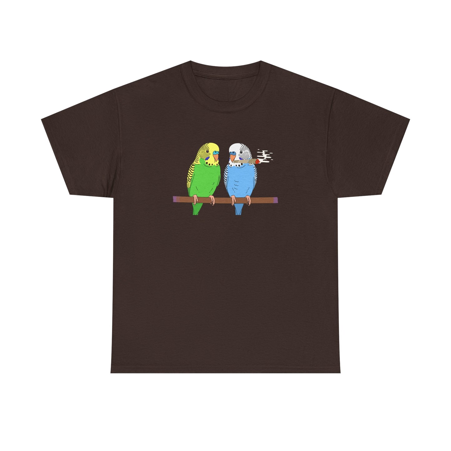 2 Birds 1 Stoned T-Shirt — Cute Parakeet Pair Graphic Tee