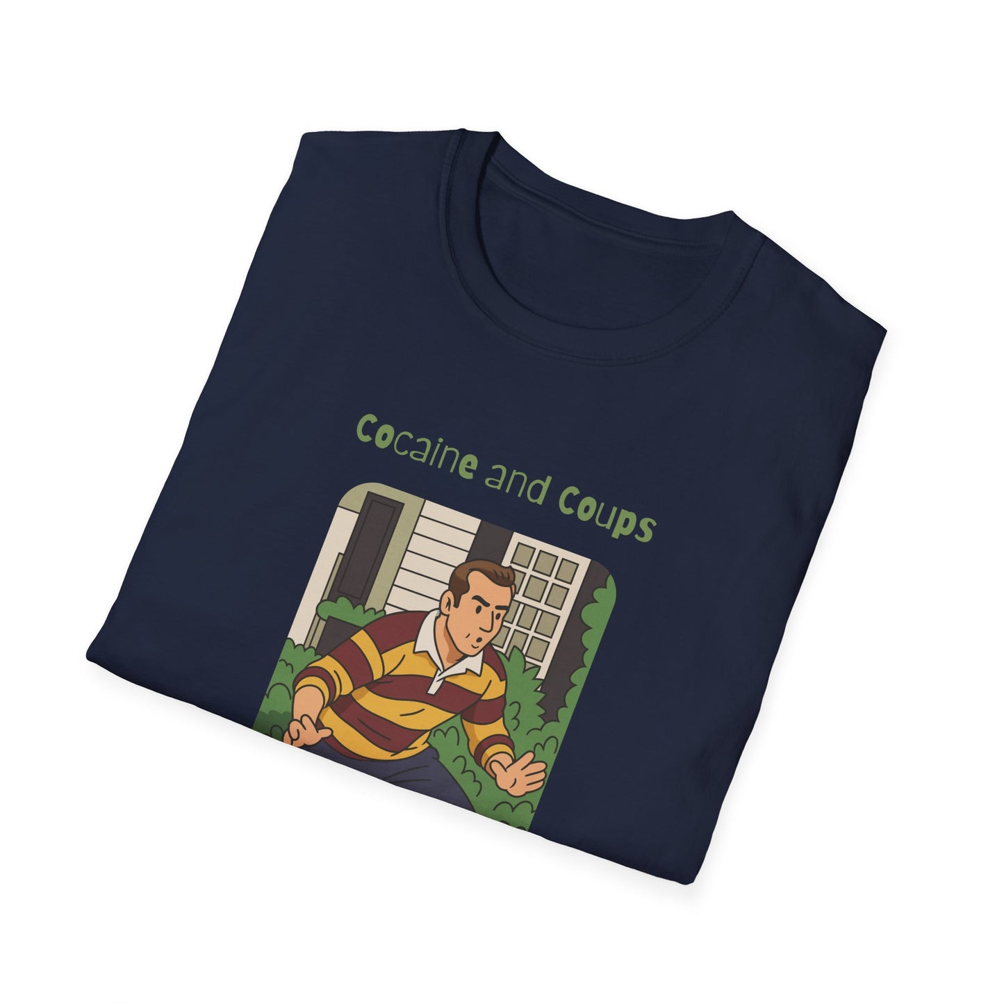 Rugby Player Illustration T-Shirt — 'Courage and Cupps' Vintage Sports Tee