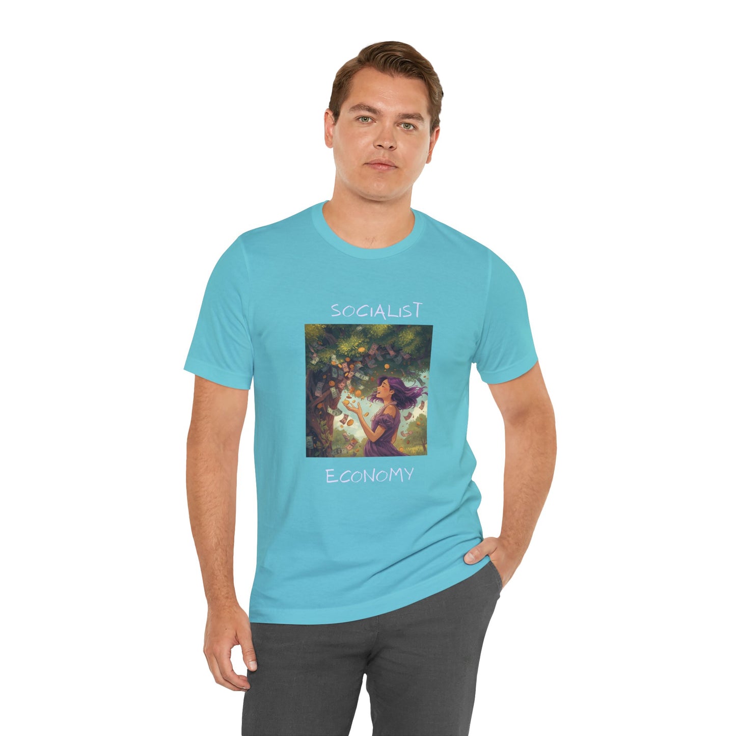 Socialist Economy Graphic Tee — Whimsical Nature Illustration T-Shirt