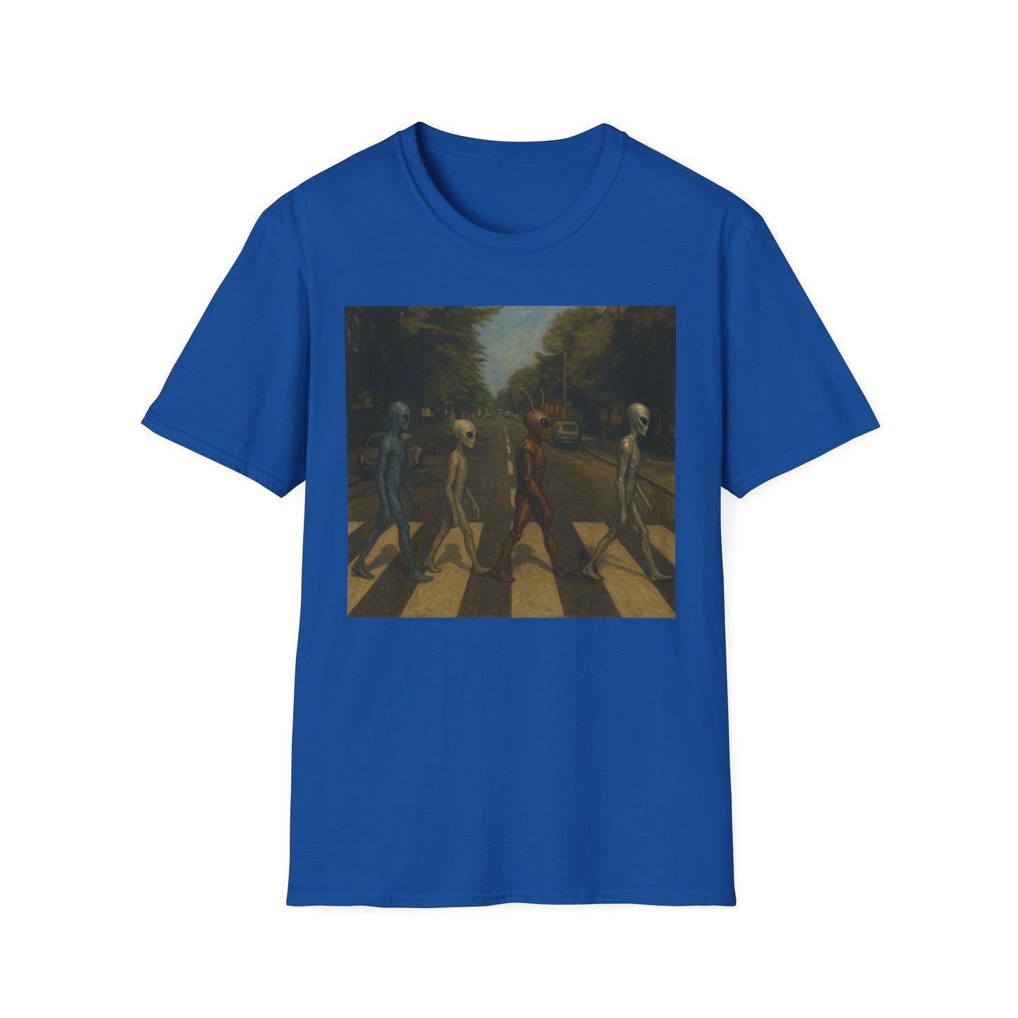 Alien Abbey Road T‑Shirt — Retro Beatles-Inspired Sci‑Fi Band Tee