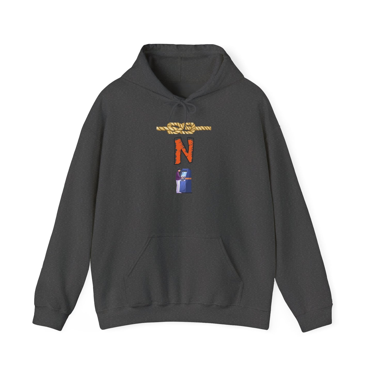 N-Initial Graphic Hoodie – Vintage Letter Patch Streetwear Sweatshirt