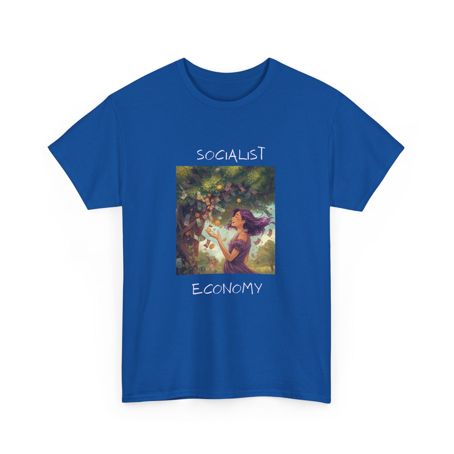 Socialist Economy Graphic Tee — Retro Fairy Illustration Political T‑Shirt