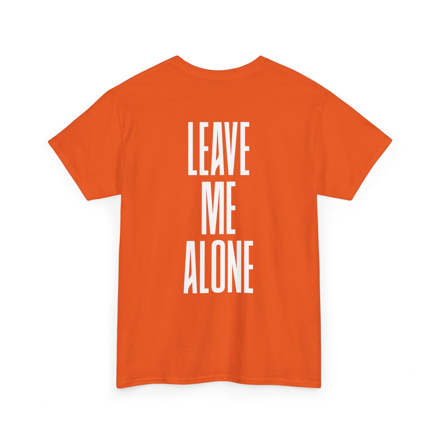 Leave Me Alone T‑Shirt — Bold Vertical Text Graphic Tee