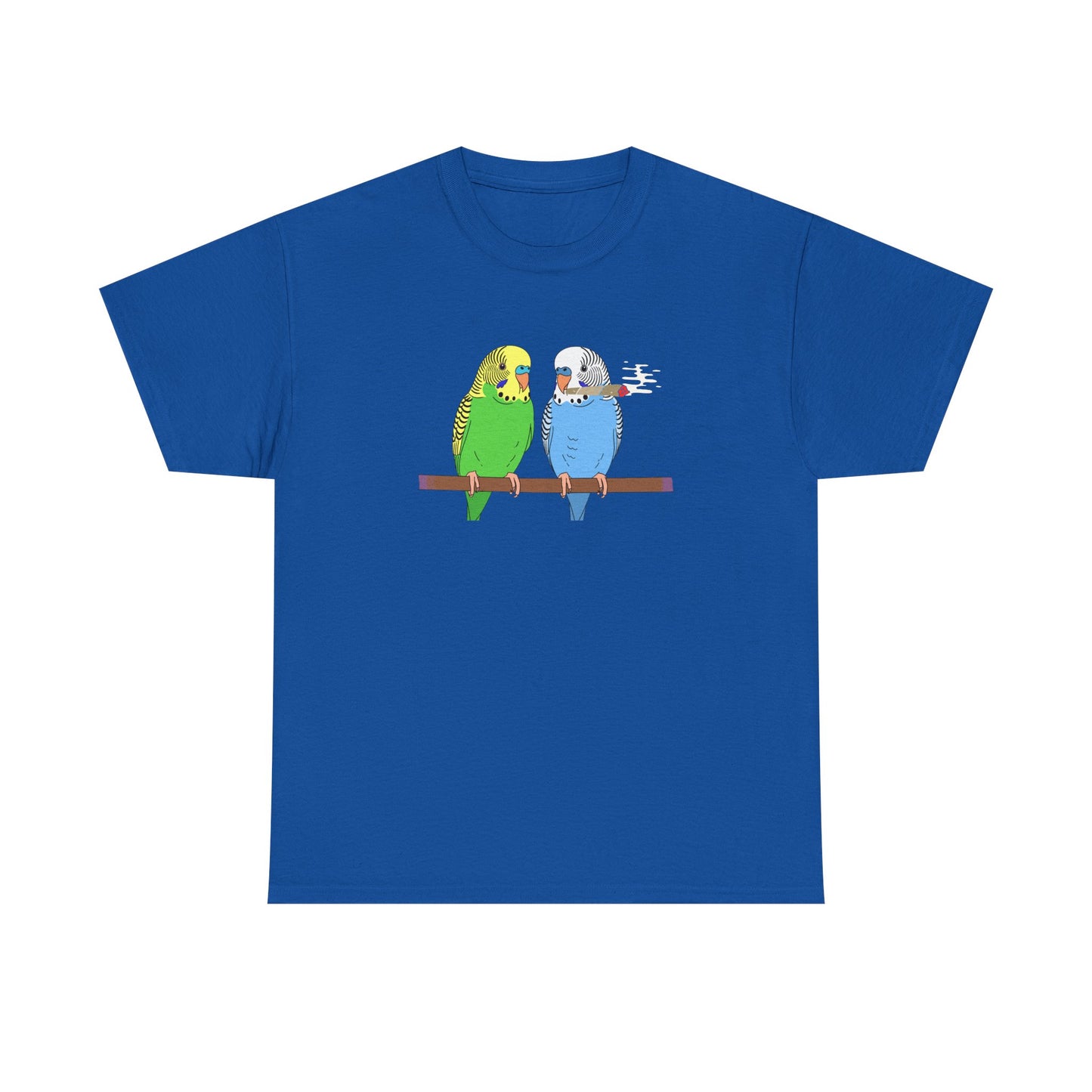 2 Birds 1 Stoned T-Shirt — Cute Parakeet Pair Graphic Tee