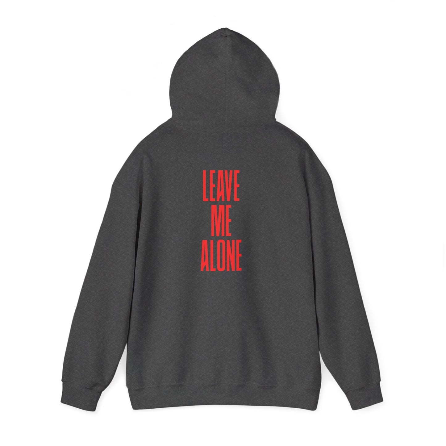 Leave Me Alone Hoodie — Minimal Pink Text Graphic Hooded Sweatshirt