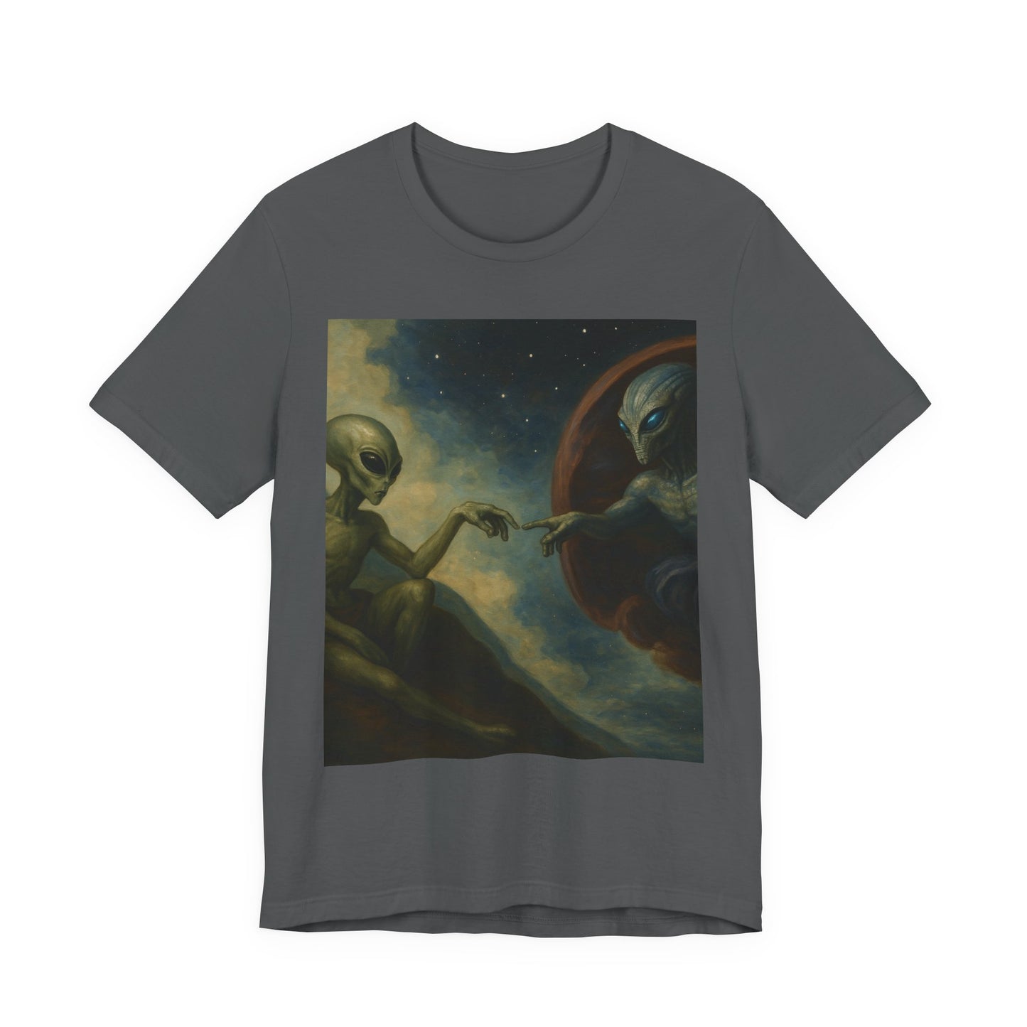 Alien Creation Tee — Cosmic Michelangelo Graphic T-Shirt