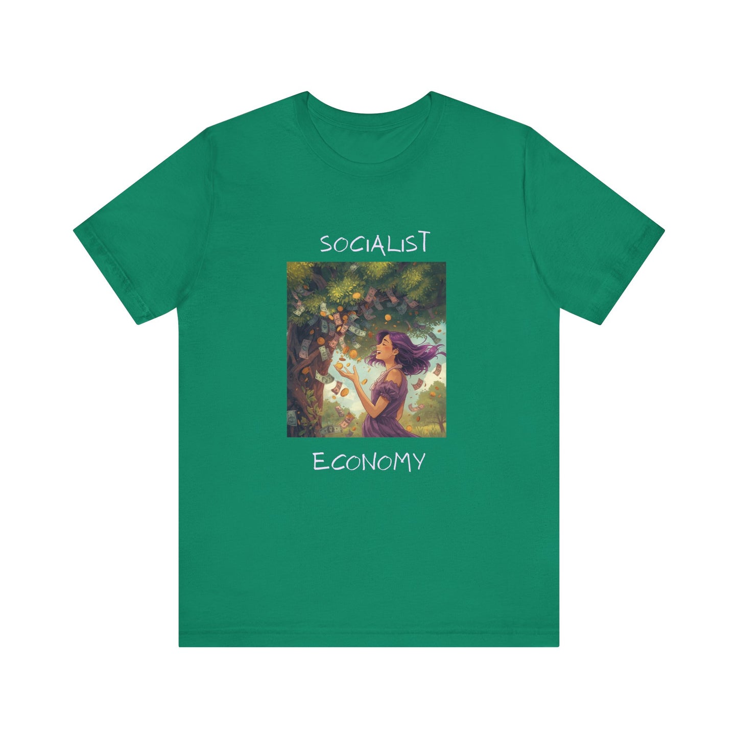Socialist Economy Graphic Tee — Whimsical Nature Illustration T-Shirt