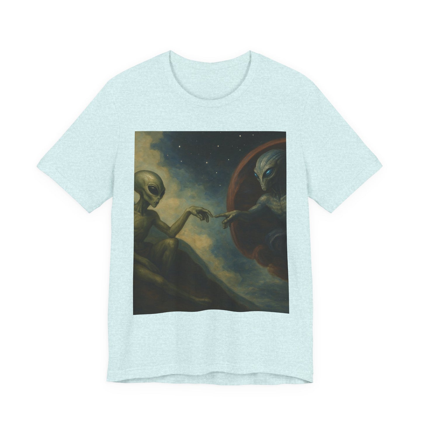 Alien Creation Tee — Cosmic Michelangelo Graphic T-Shirt