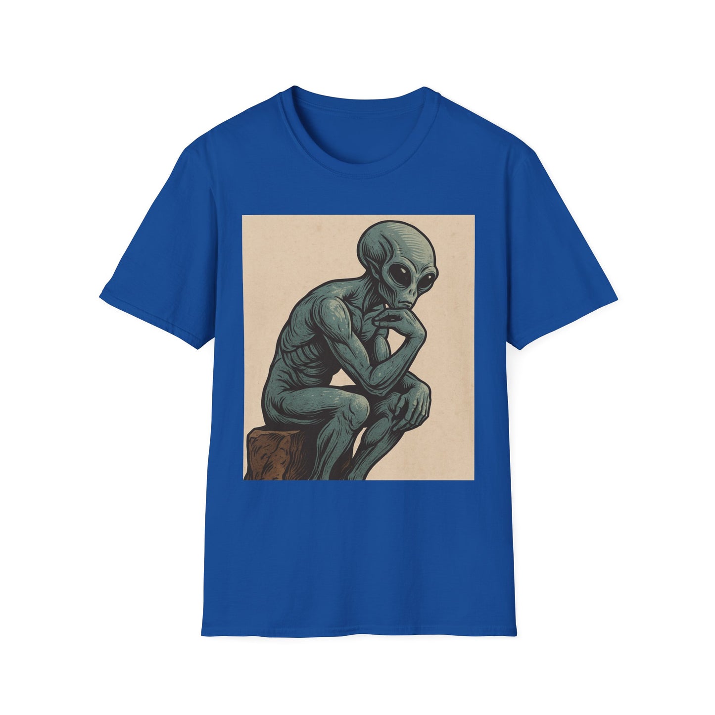 Alien Thinker T-Shirt — Retro Art Sci‑Fi Graphic Tee