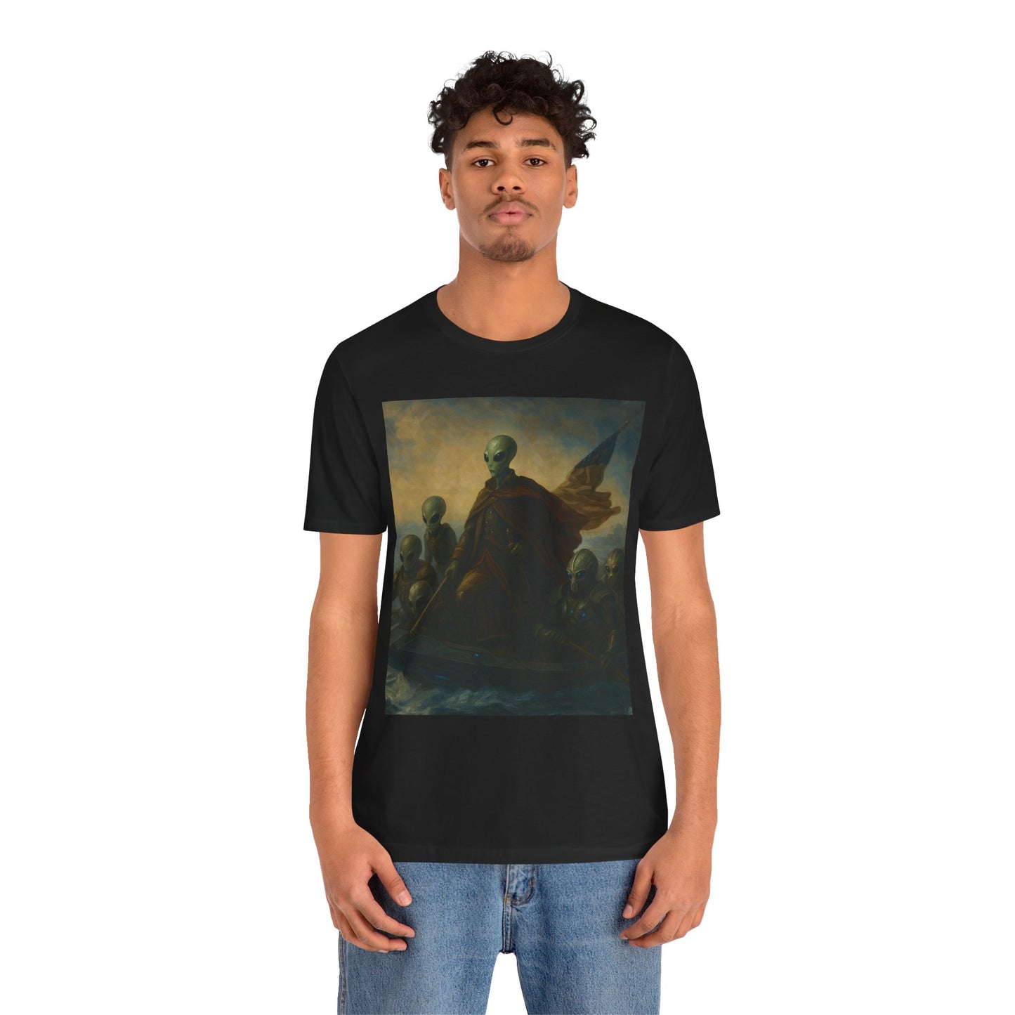 Alien Patriots Tee — Vintage UFO Colonial Flag T-Shirt