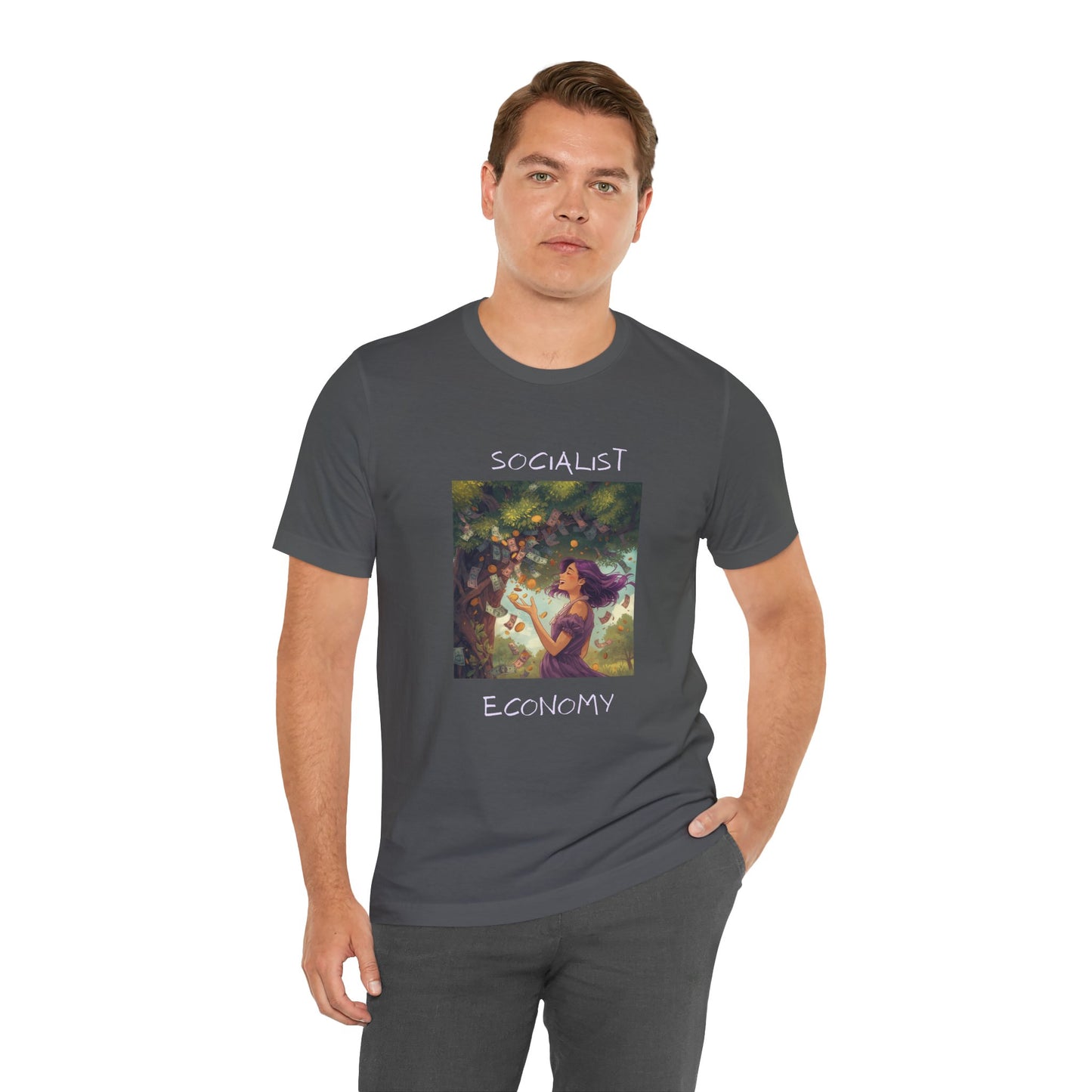 Socialist Economy Graphic Tee — Whimsical Nature Illustration T-Shirt