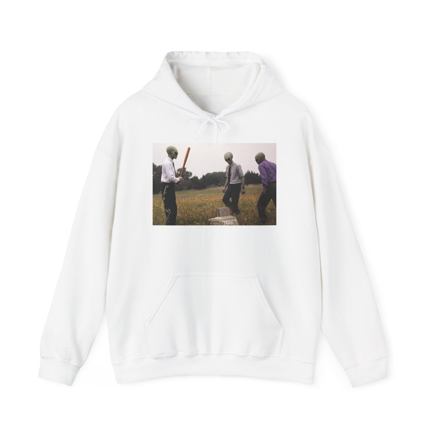 Hoodie — Vintage Field Photo Crew Baseball Bat Retro Graphic Hoodie