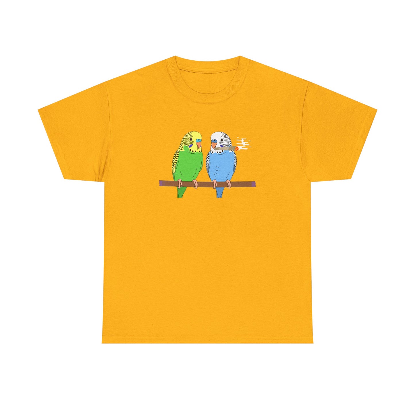 2 Birds 1 Stoned T-Shirt — Cute Parakeet Pair Graphic Tee