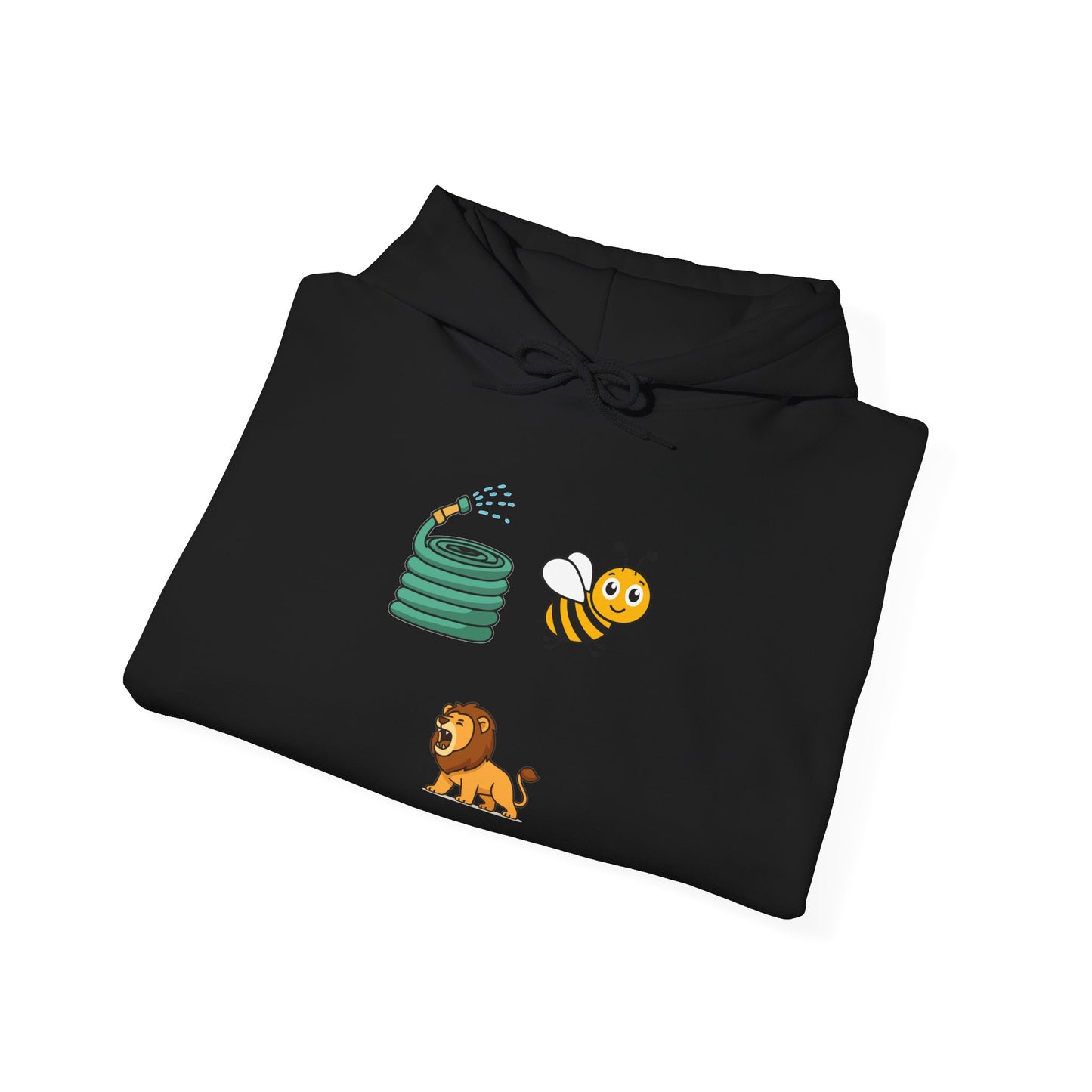 Hose Bee Lion Hoodie — Cute Emoji Puzzle Graphic Sweatshirt