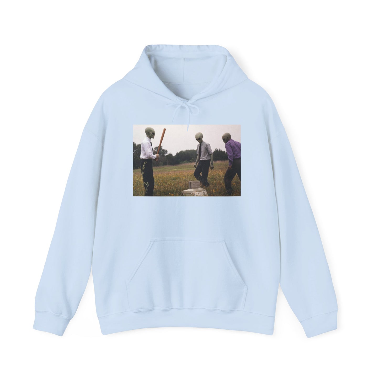 Hoodie — Vintage Field Photo Crew Baseball Bat Retro Graphic Hoodie