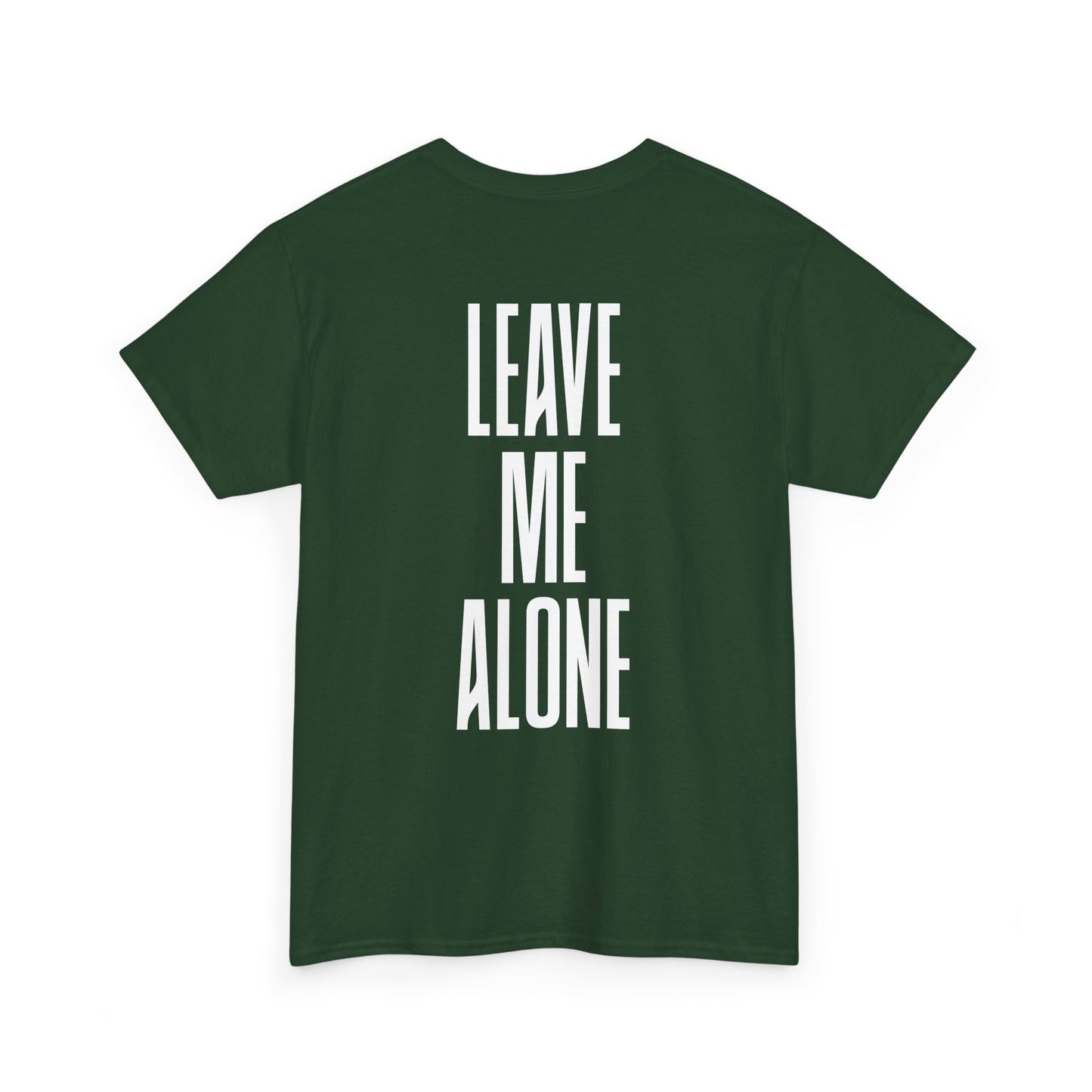 Leave Me Alone T‑Shirt — Bold Vertical Text Graphic Tee