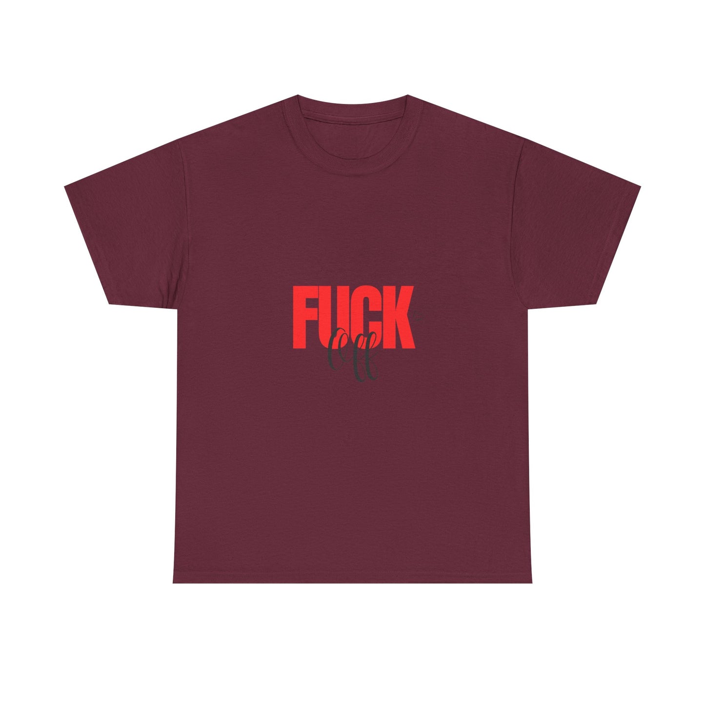 Graphic Tee — Bold 'FUCK' Red Block Letter Tee with Script Accent