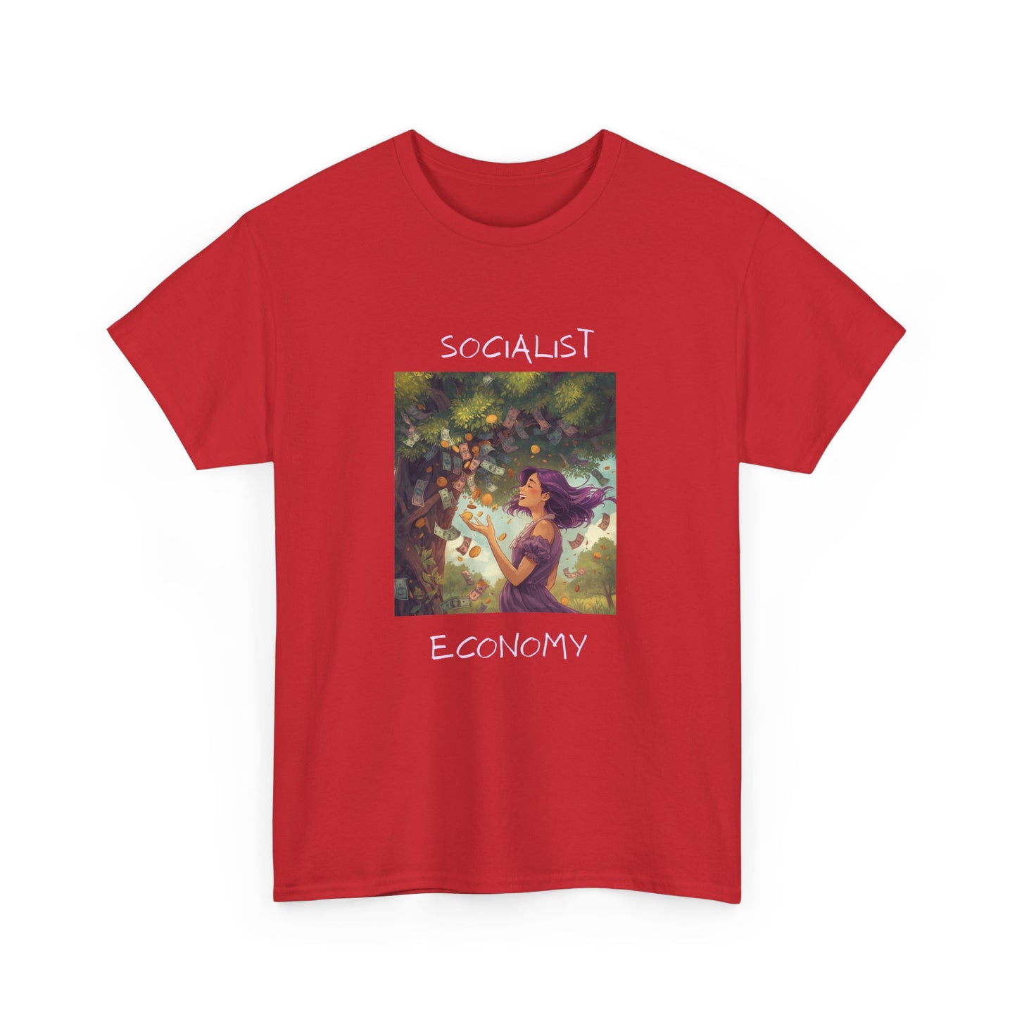 Socialist Economy Graphic Tee — Retro Fairy Illustration Political T‑Shirt