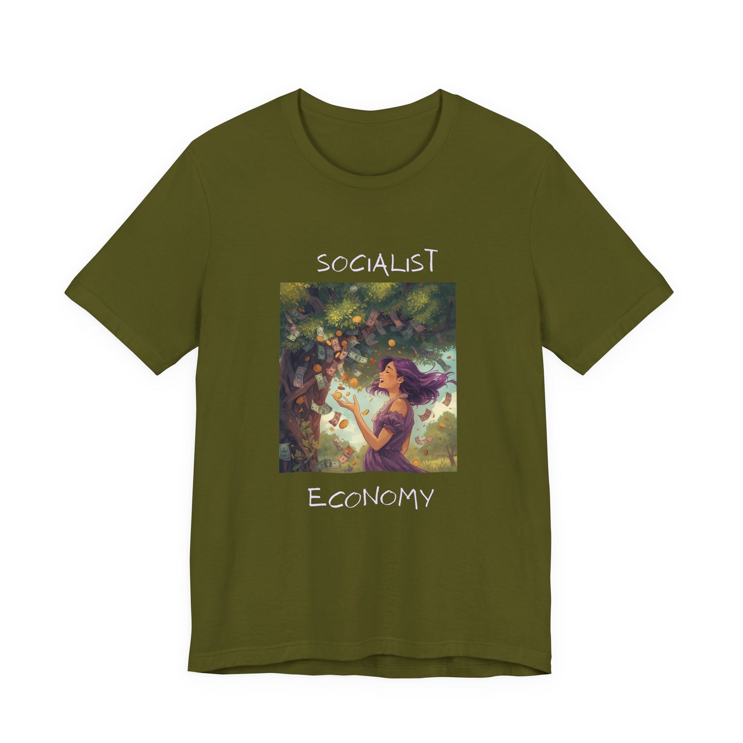 Socialist Economy Graphic Tee — Whimsical Nature Illustration T-Shirt