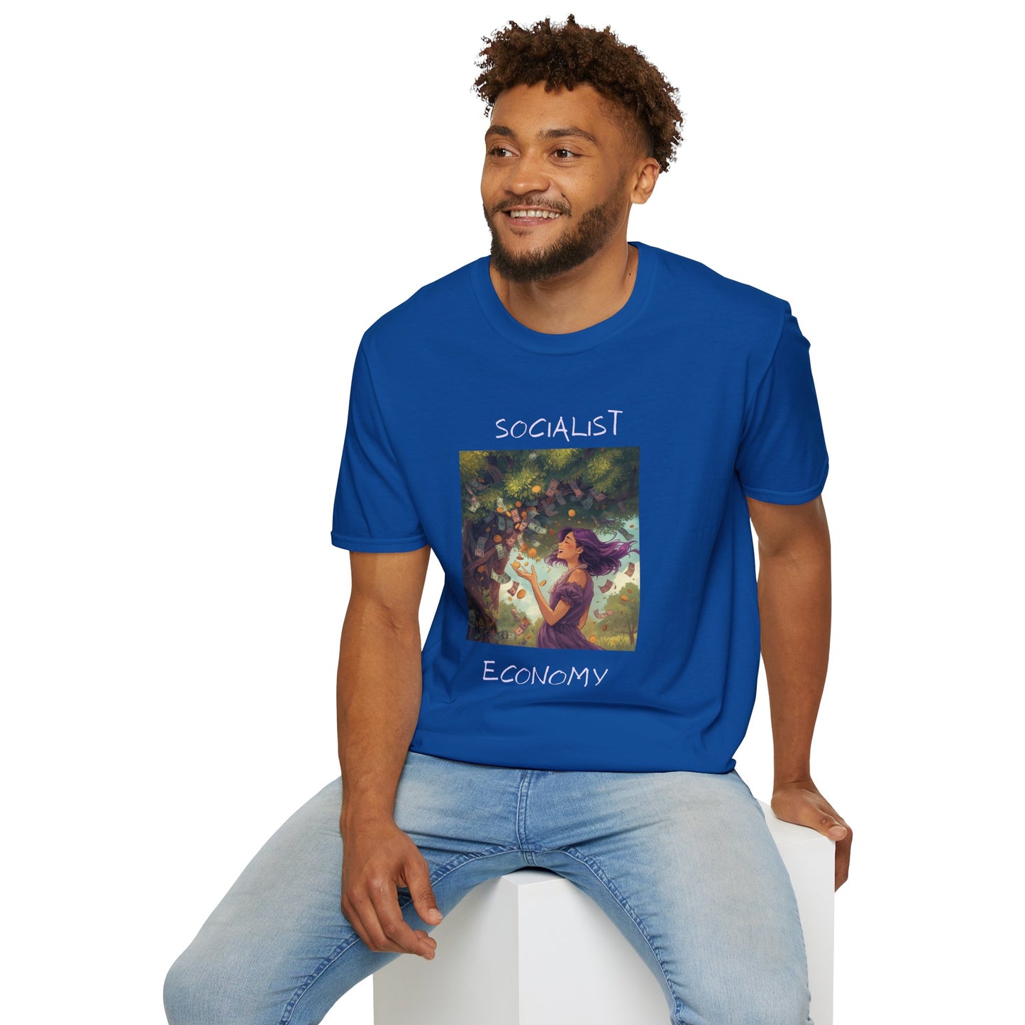 Socialist Economy Graphic T-Shirt — Whimsical Nature Illustration
