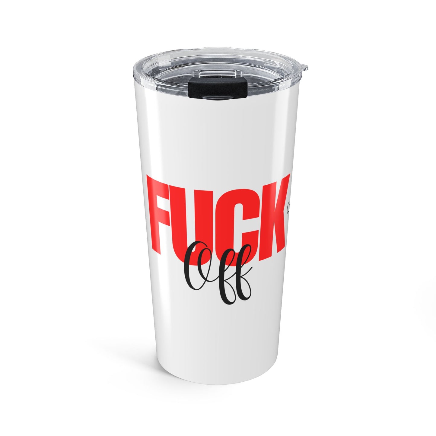 20oz Tumbler — Bold Red "Fuck Off" Graphic Travel Cup