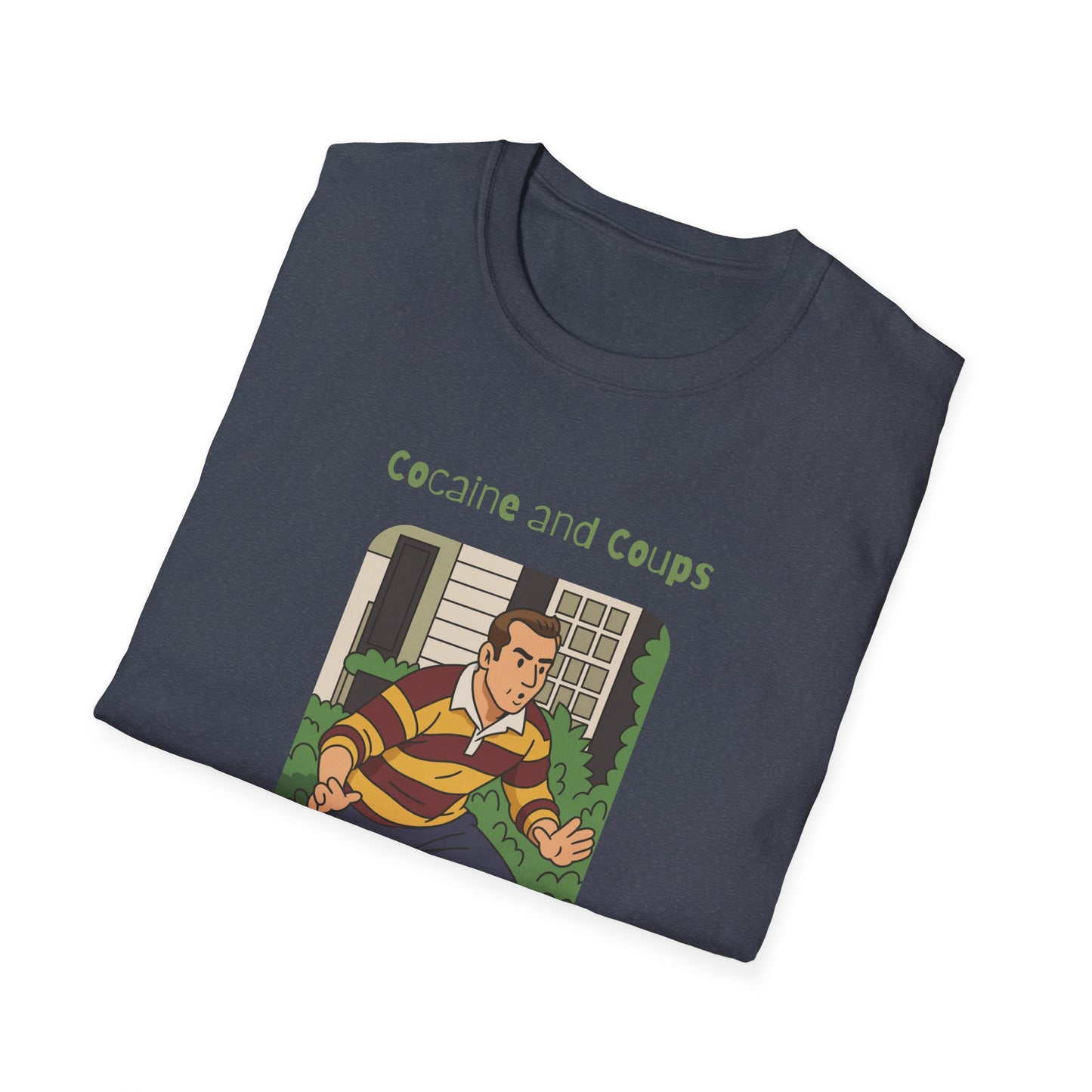 Rugby Player Illustration T-Shirt — 'Courage and Cupps' Vintage Sports Tee