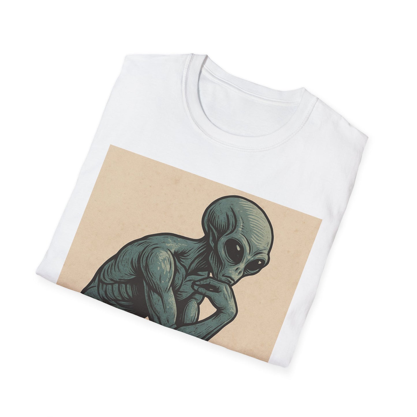 Alien Thinker T-Shirt — Retro Art Sci‑Fi Graphic Tee