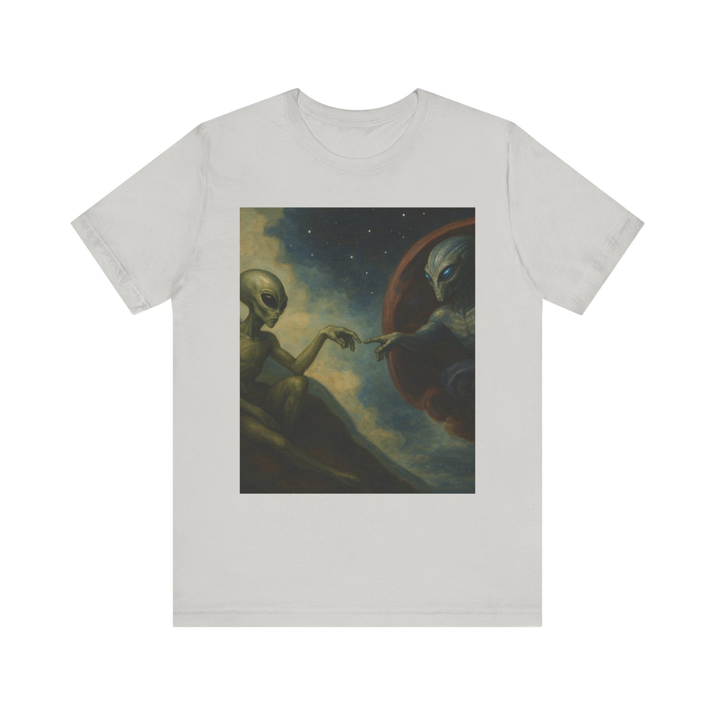 Alien Creation Tee — Cosmic Michelangelo Graphic T-Shirt