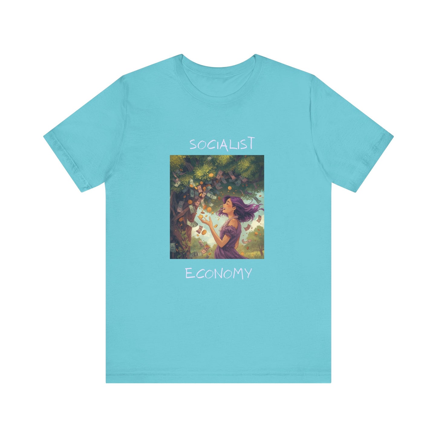 Socialist Economy Graphic Tee — Whimsical Nature Illustration T-Shirt