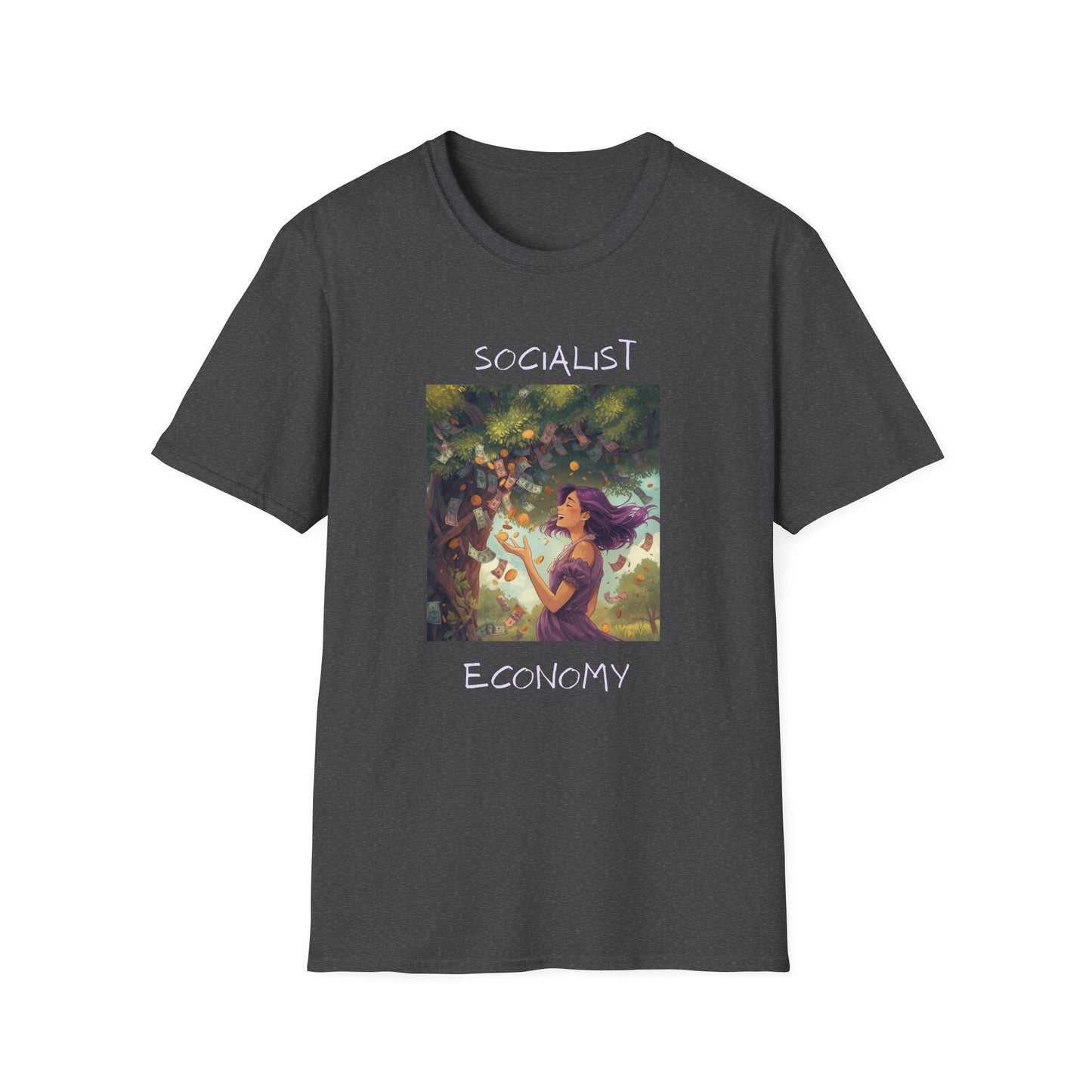Socialist Economy T‑Shirt — Feminine Nature Illustration Political Tee
