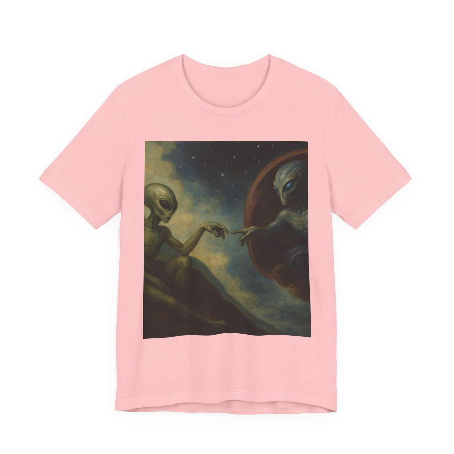 Alien Creation Tee — Cosmic Michelangelo Graphic T-Shirt