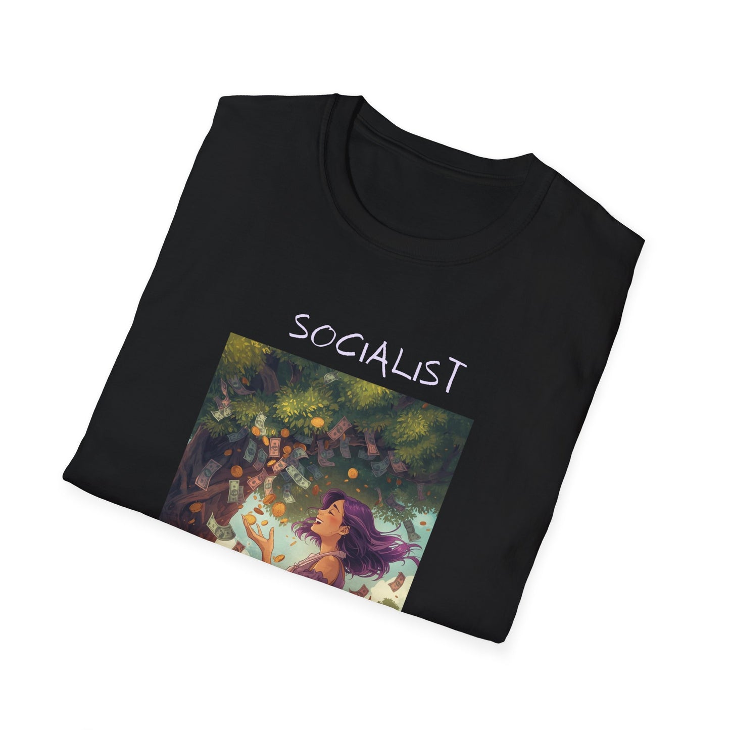 Socialist Economy T‑Shirt — Feminine Nature Illustration Political Tee