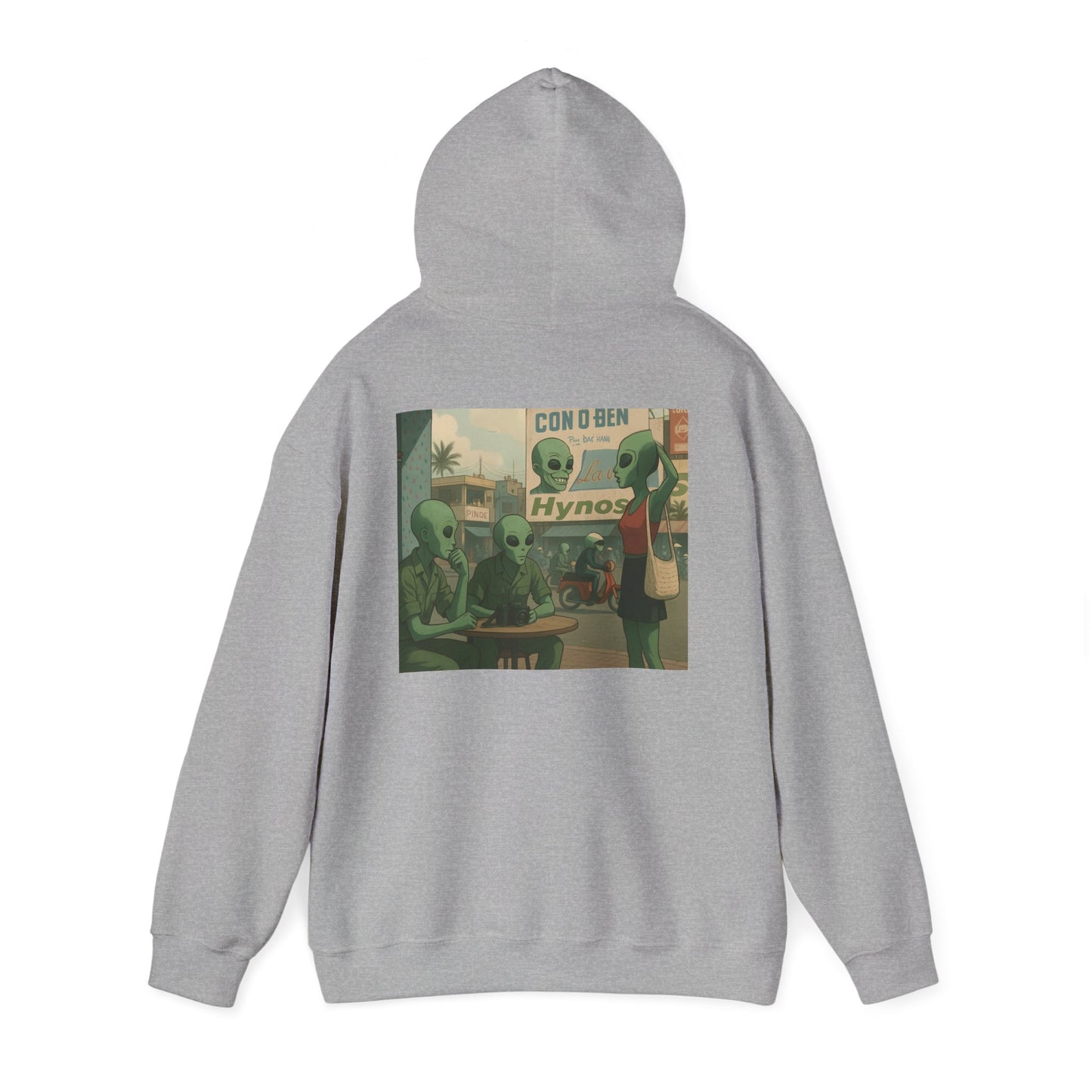 Alien Full Metal Jacket Hoodie – Retro Cartoon Extraterrestrial Scene Sweatshirt