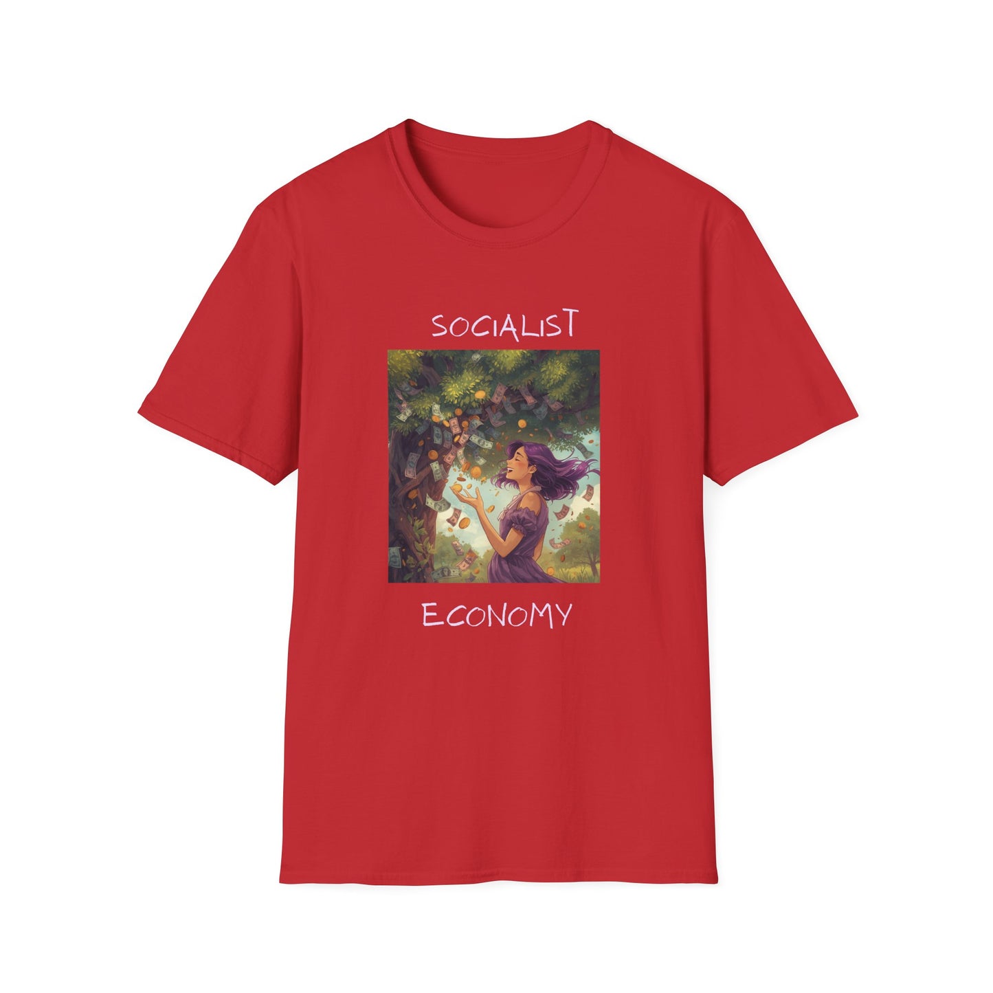Socialist Economy Graphic T-Shirt — Whimsical Nature Illustration