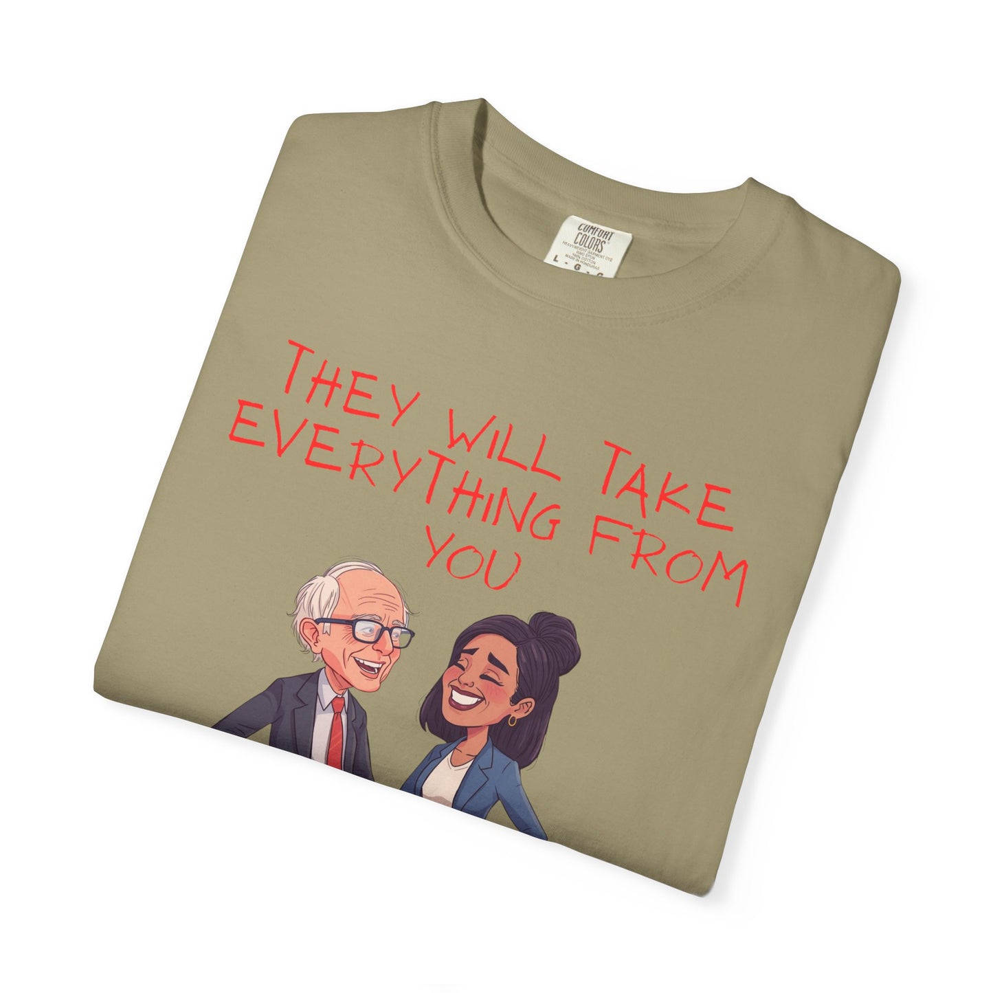 T-Shirt — 'They Will Take Everything From You But Your Job' Cartoon Duo Graphic Tee