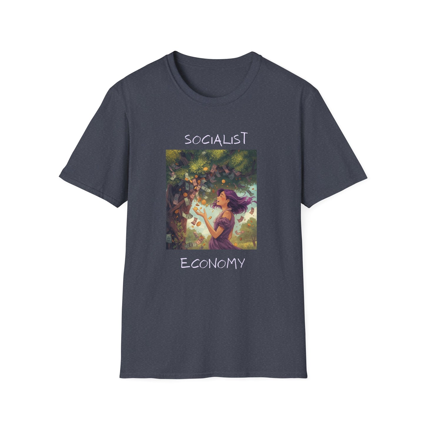 Socialist Economy Graphic T-Shirt — Whimsical Nature Illustration