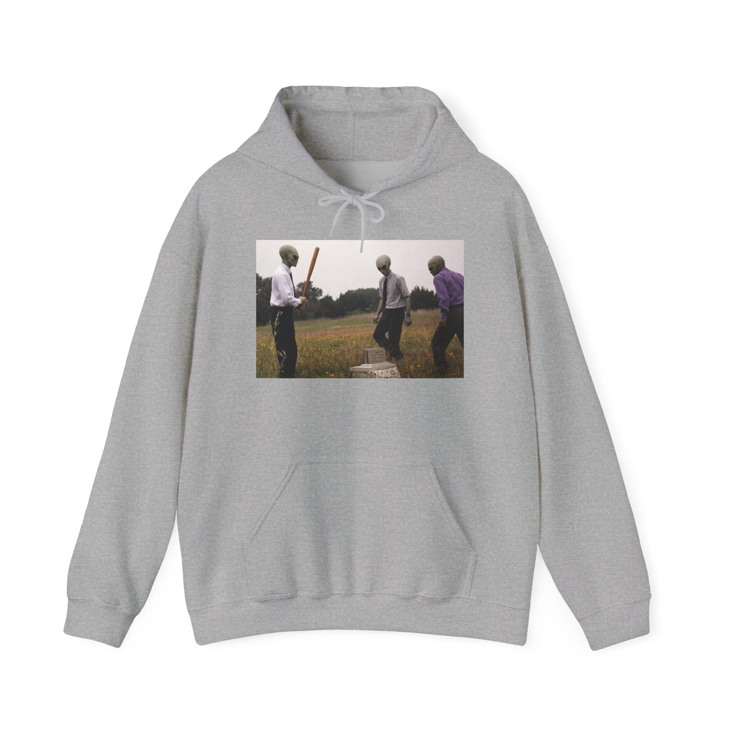 Hoodie — Vintage Field Photo Crew Baseball Bat Retro Graphic Hoodie