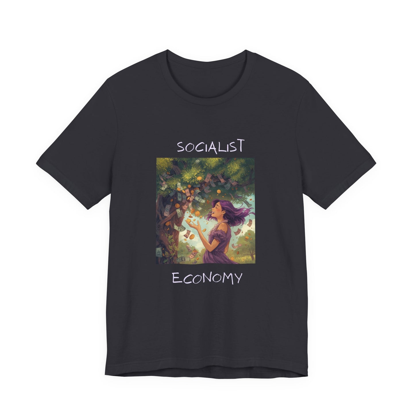 Socialist Economy Graphic Tee — Whimsical Nature Illustration T-Shirt